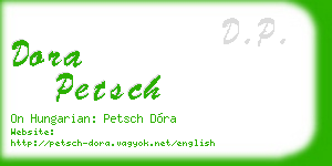 dora petsch business card
